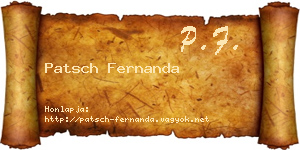 Patsch Fernanda névjegykártya
